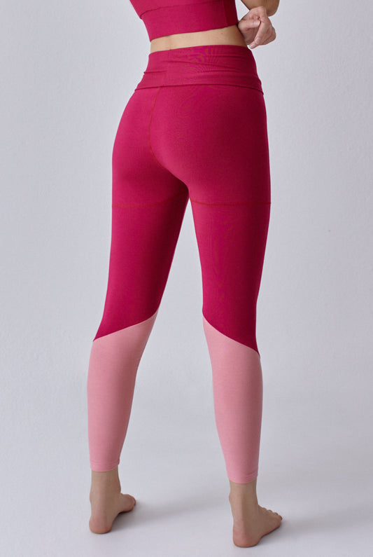 Nachhaltige Leggings aus Modalfaser in kirsch und pinkem Schienbein für Frauen von Lounge Cherie