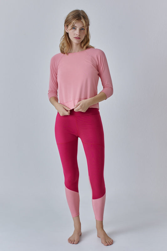 Nachhaltiges Raglanshirt aus Modalfaser in rose für Frauen von Lounge Cherie