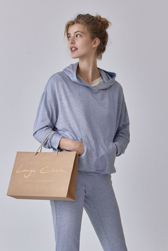 Nachhaltiger Hoodie in Silber für Frauen von Lounge Cherie