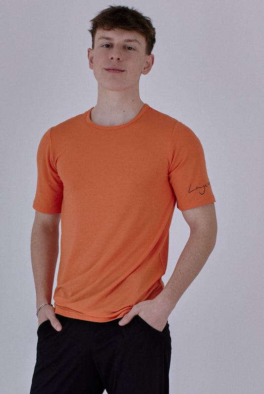 Nachhaltiges T-Shirt aus Modalfaser in mandarin für Männer von Lounge Cherie