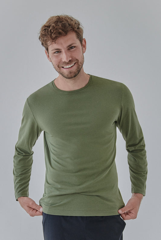 Nachhaltiges Langarmshirt in Grün für Männer von Lounge Cherie