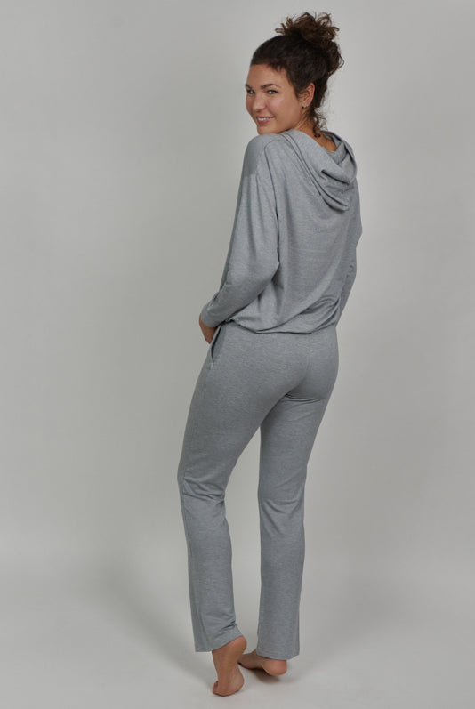 Nachhaltige graue Yogahose für Frauen von Lounge Cherie aus Modalfaser