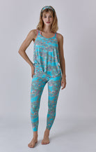 Shirt Mona aqua Yogahose Nanda uni aqua Lounge Cherie