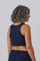 Nachhaltiges Crop Top / Sport-BH in Navy Blau / schwarz für Frauen von Lounge Cherie