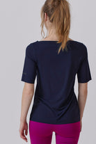 Nachhaltiges T-Shirt in Navy Blau für Frauen von Lounge Cherie