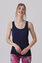 Nachhaltiges Ärmelloses Top in Navy Blau für Frauen von Lounge Cherie