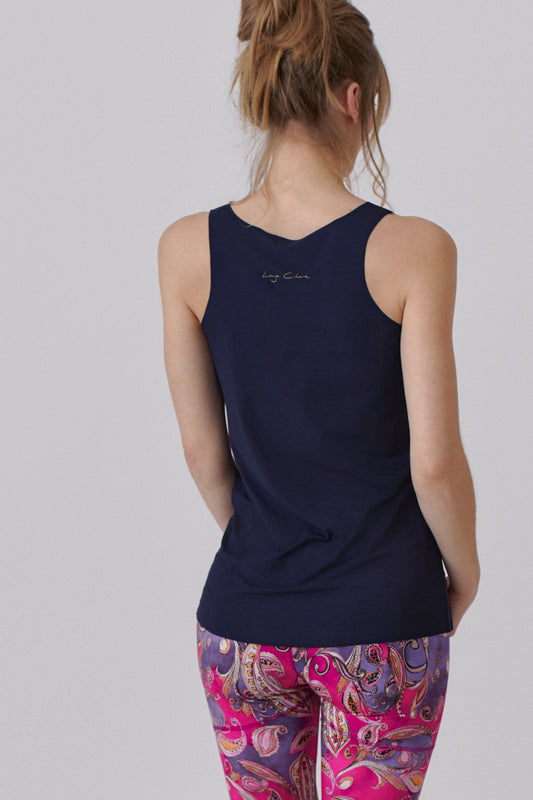 Nachhaltiges Ärmelloses Top in Navy Blau für Frauen von Lounge Cherie