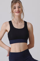 Nachhaltiges Crop Top / Sport-BH in Navy Blau / schwarz für Frauen von Lounge Cherie