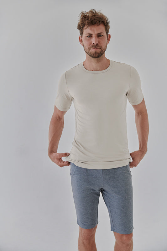 Nachhaltiges T-Shirt aus Modalfaser in vanilla für Männer von Lounge Cherie