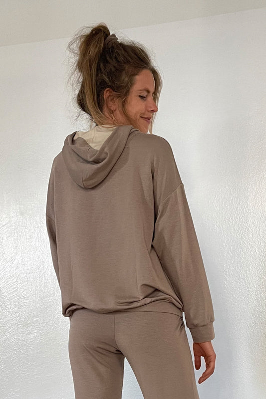 Nachhaltiger Hoodie in Braun für Frauen von Lounge Cherie